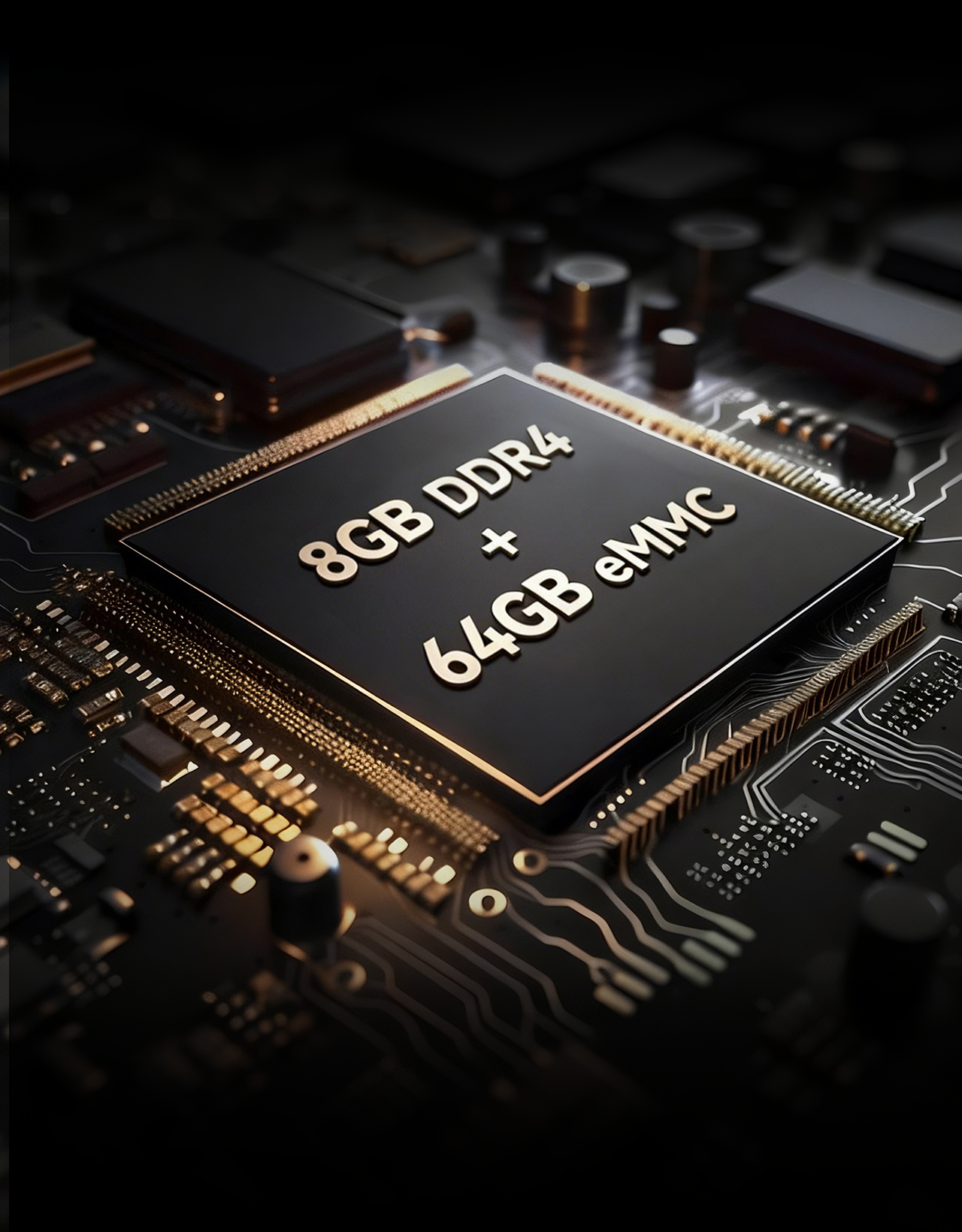 8GB DDR4 + 64GB eMMC Memory