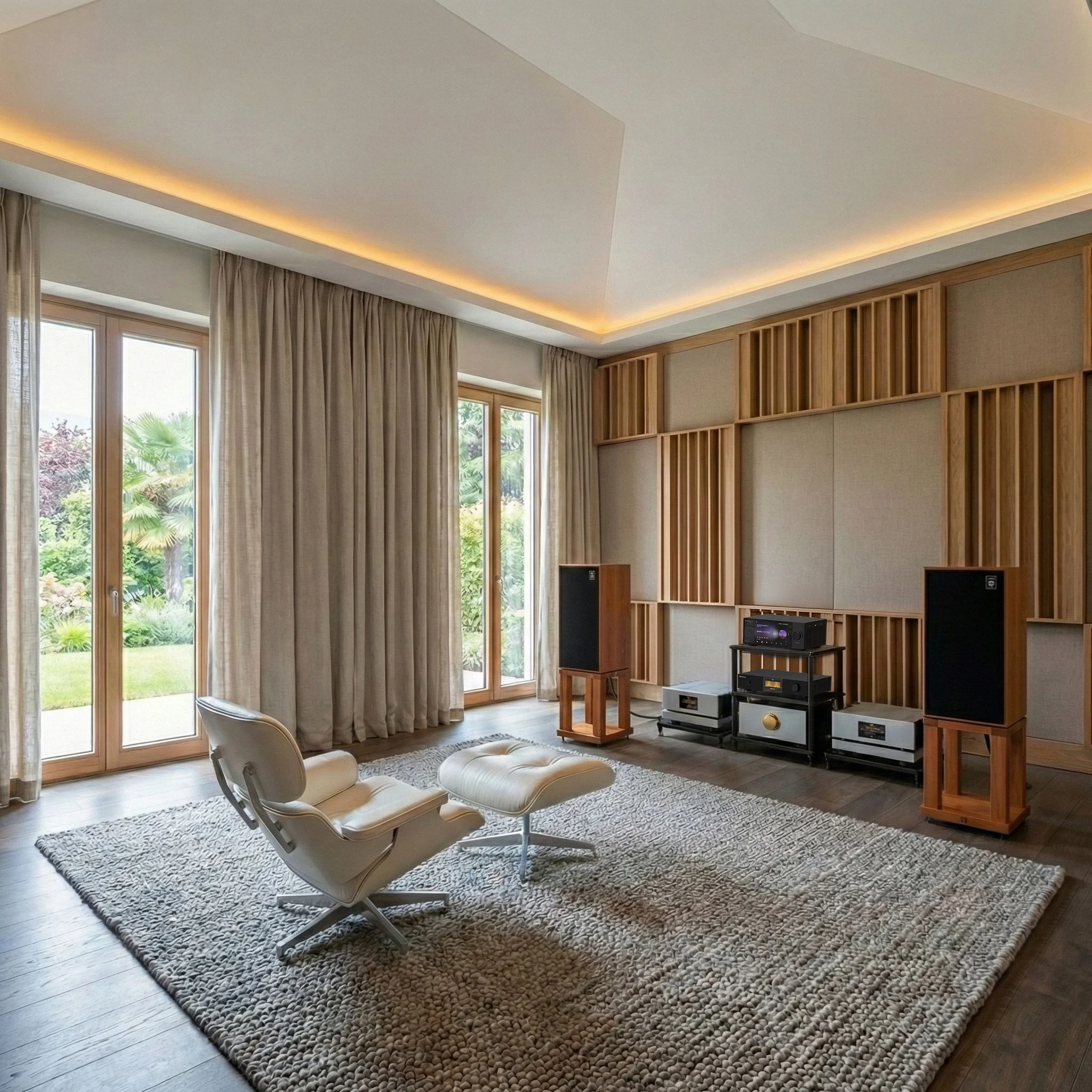 Kaiboer digital audio system in a bright listening room
