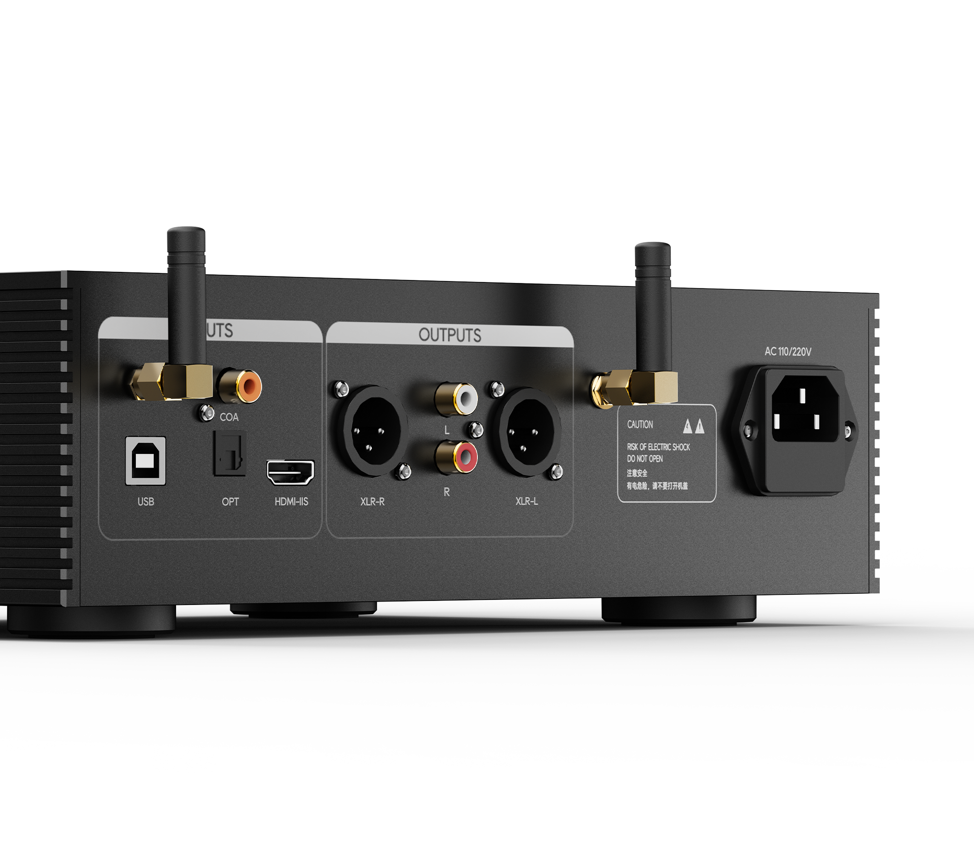 DMP-K7 Pro rear panel digital IO ports clear view