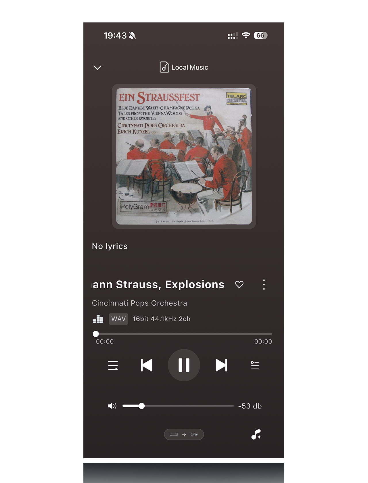 Now playing screen