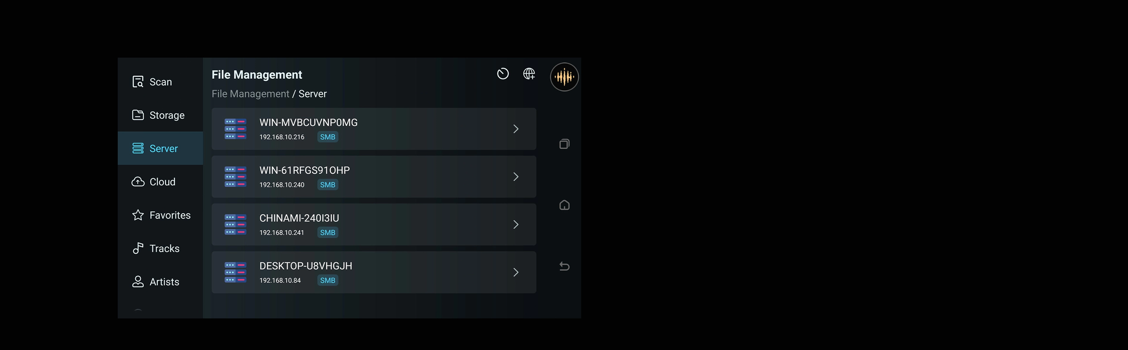 Kaiboer app NAS file management screen