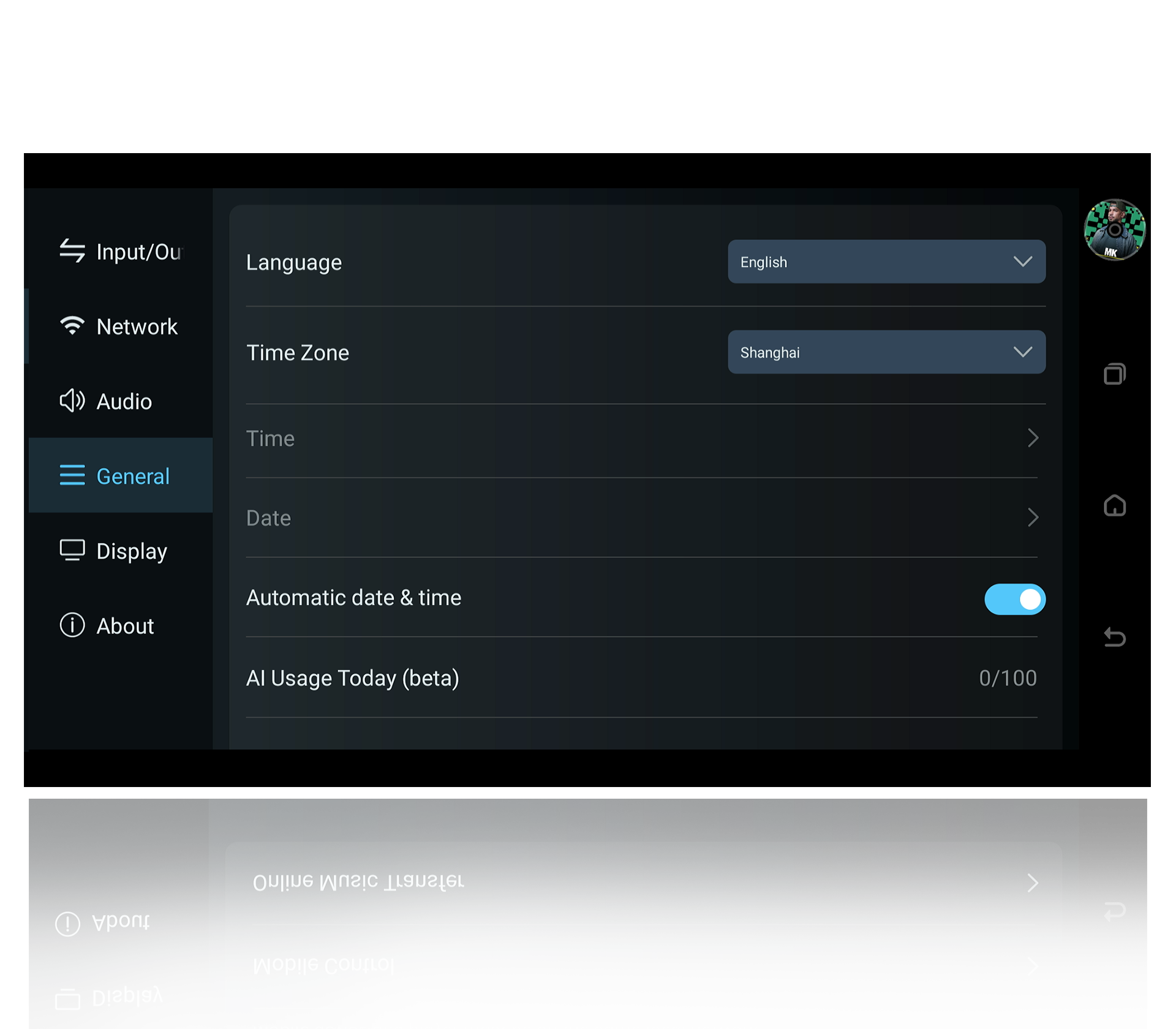 System settings