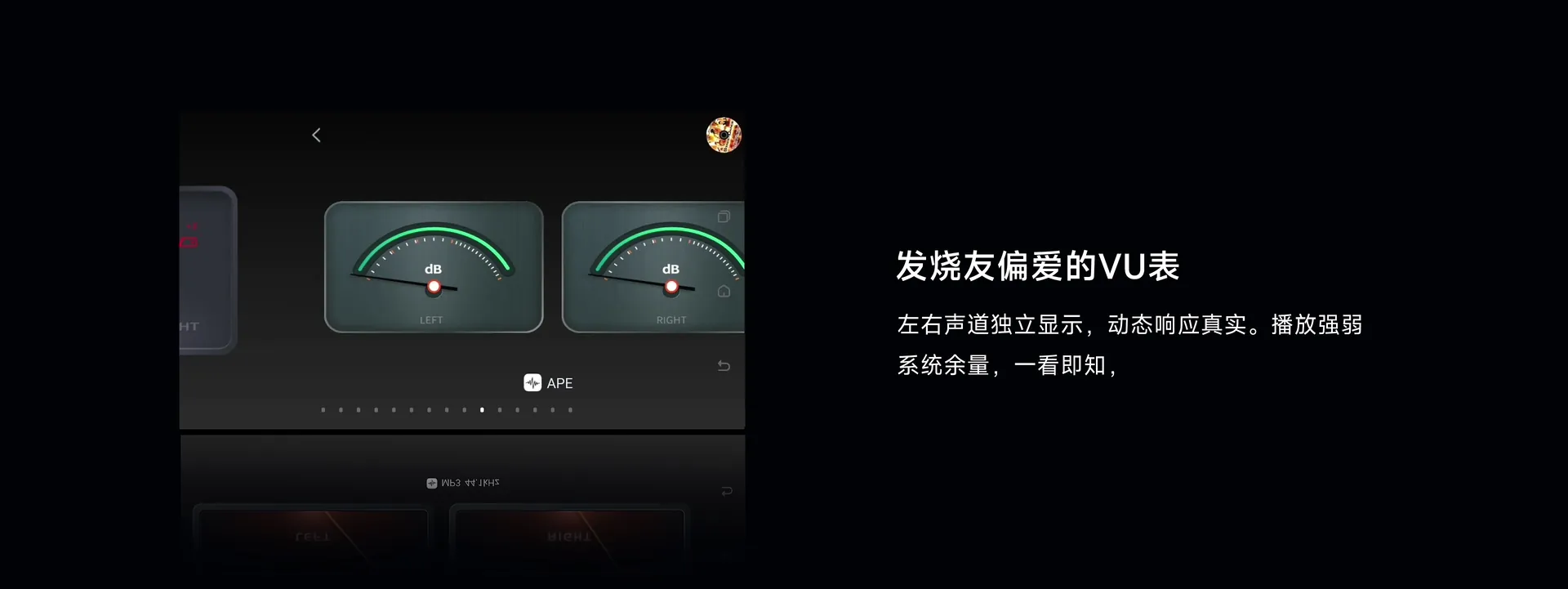 VU meter display