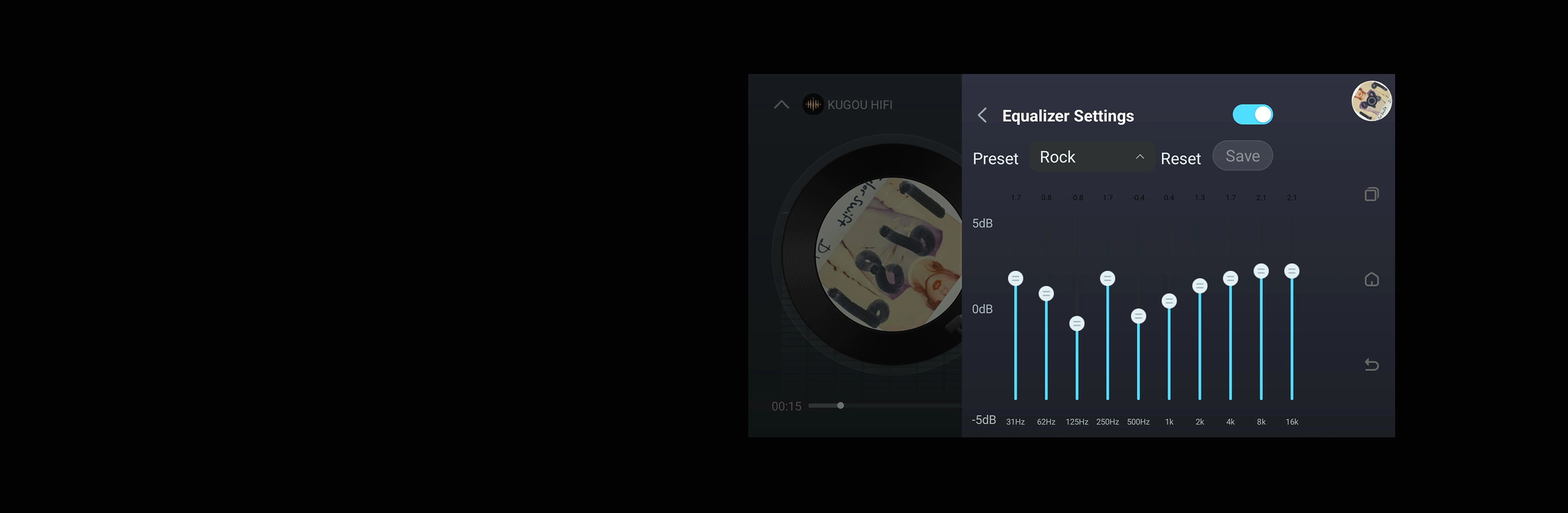 10-band equalizer interface