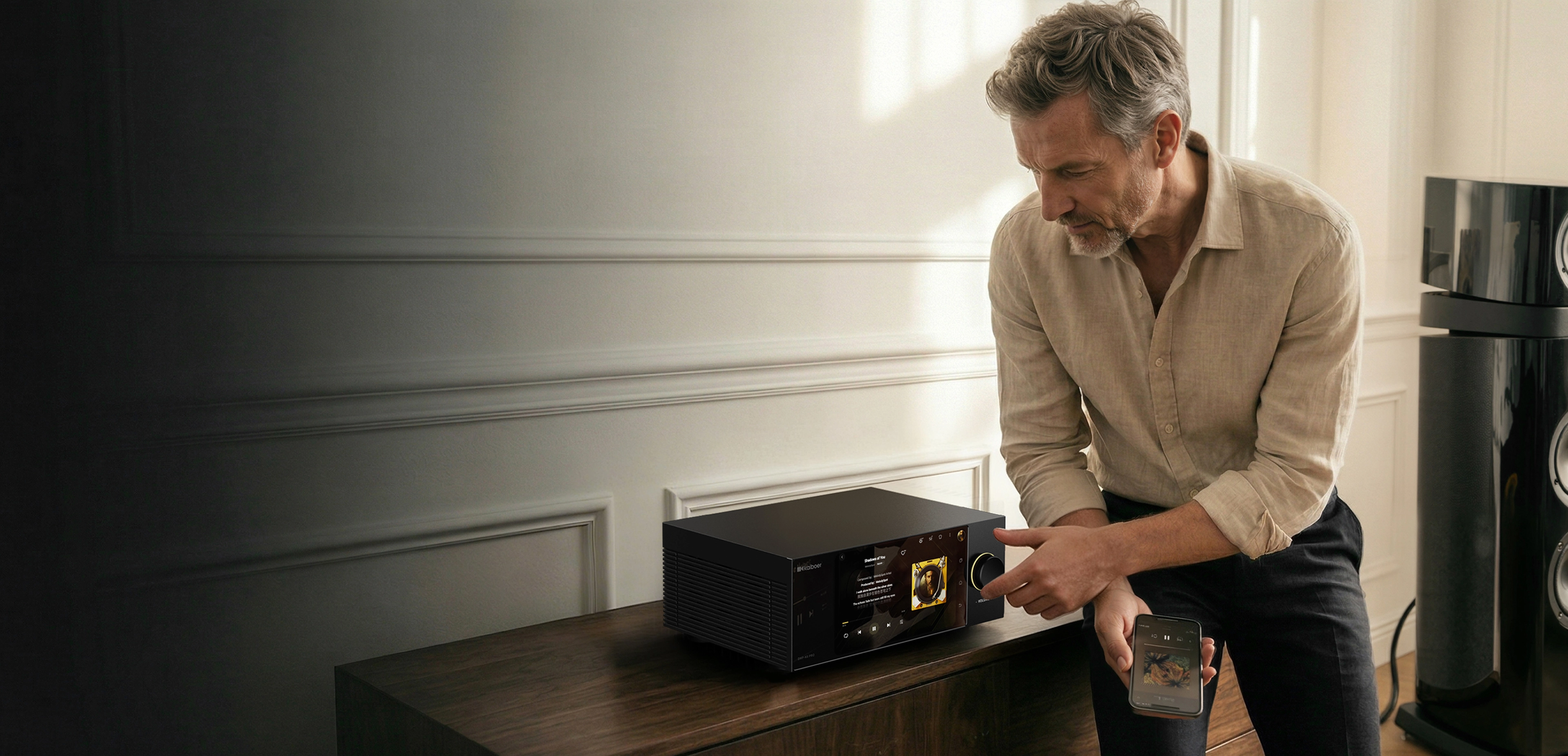 DMP-K8 PRO touchscreen in a premium listening room