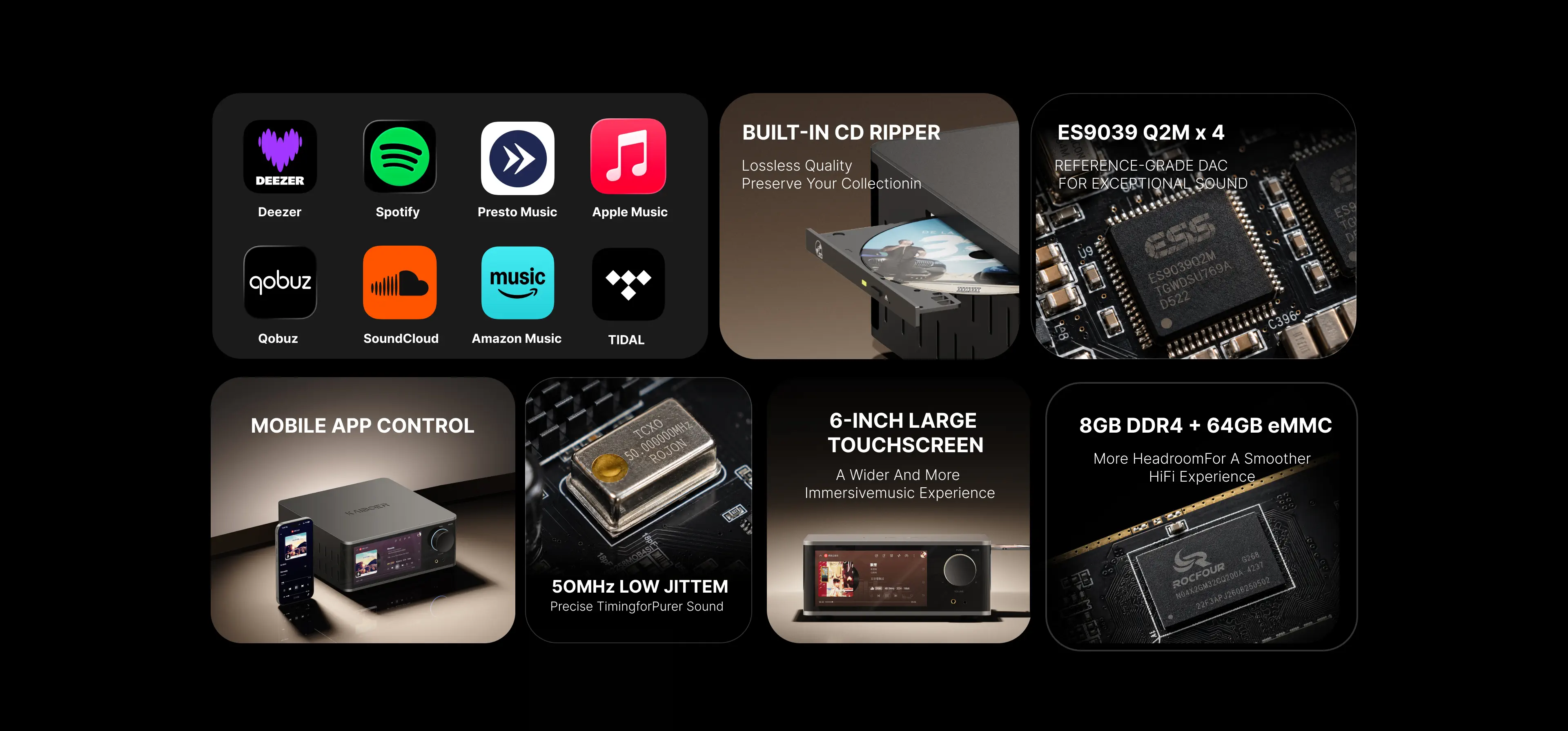 AIO200 feature overview with ES9039 Q2M DAC