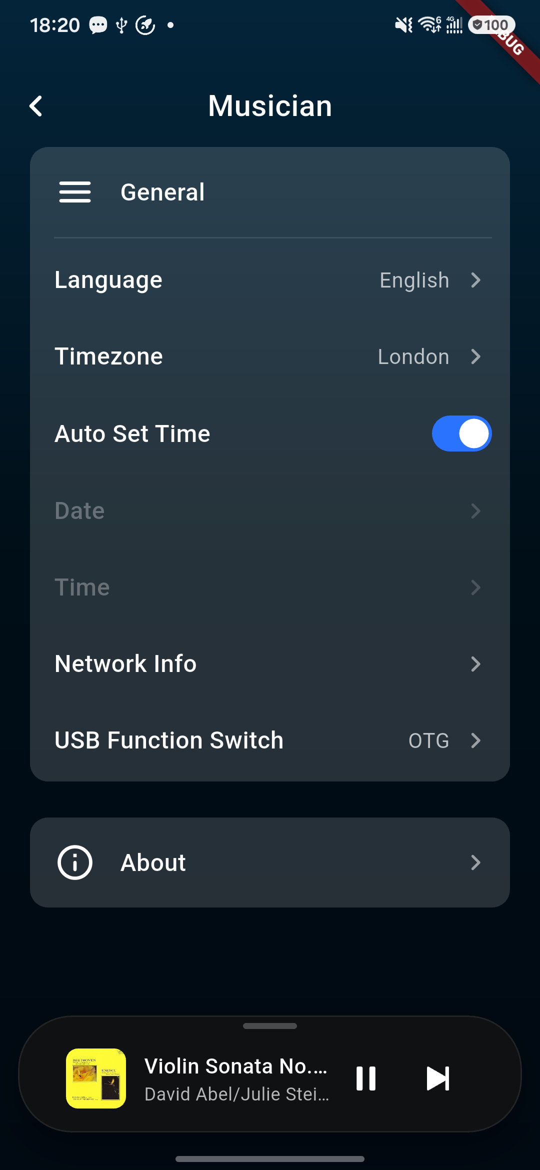 Kaiboer Home General settings screen.