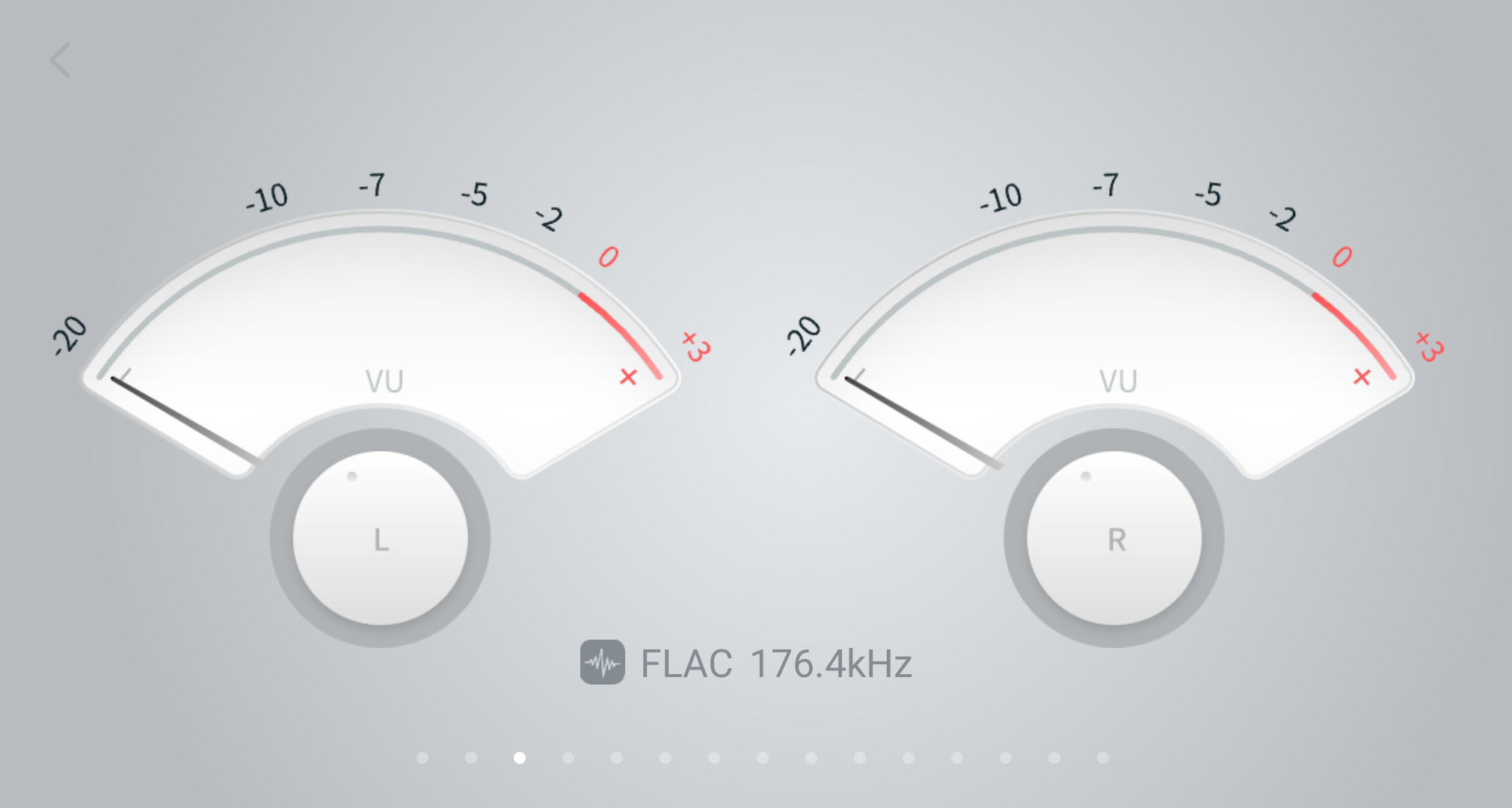 Alternate VU meter style with left and right channel meters.