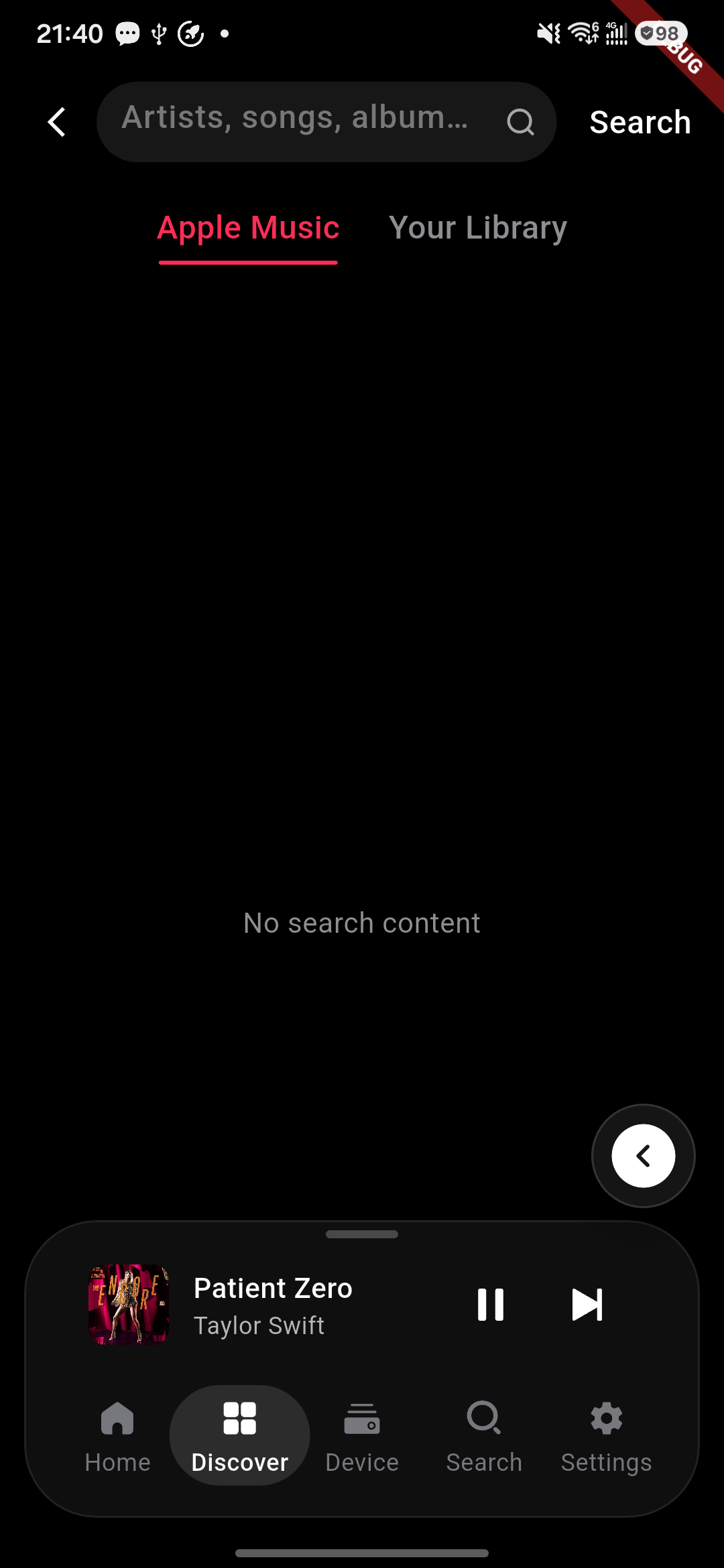 Apple Music search page.