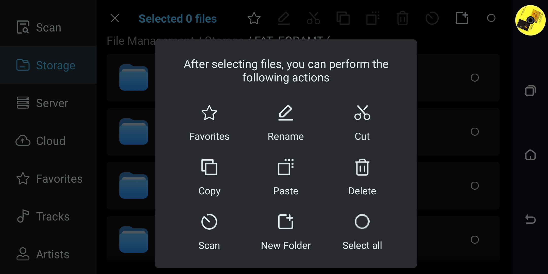 File Storage edit mode for file operations on a server share.