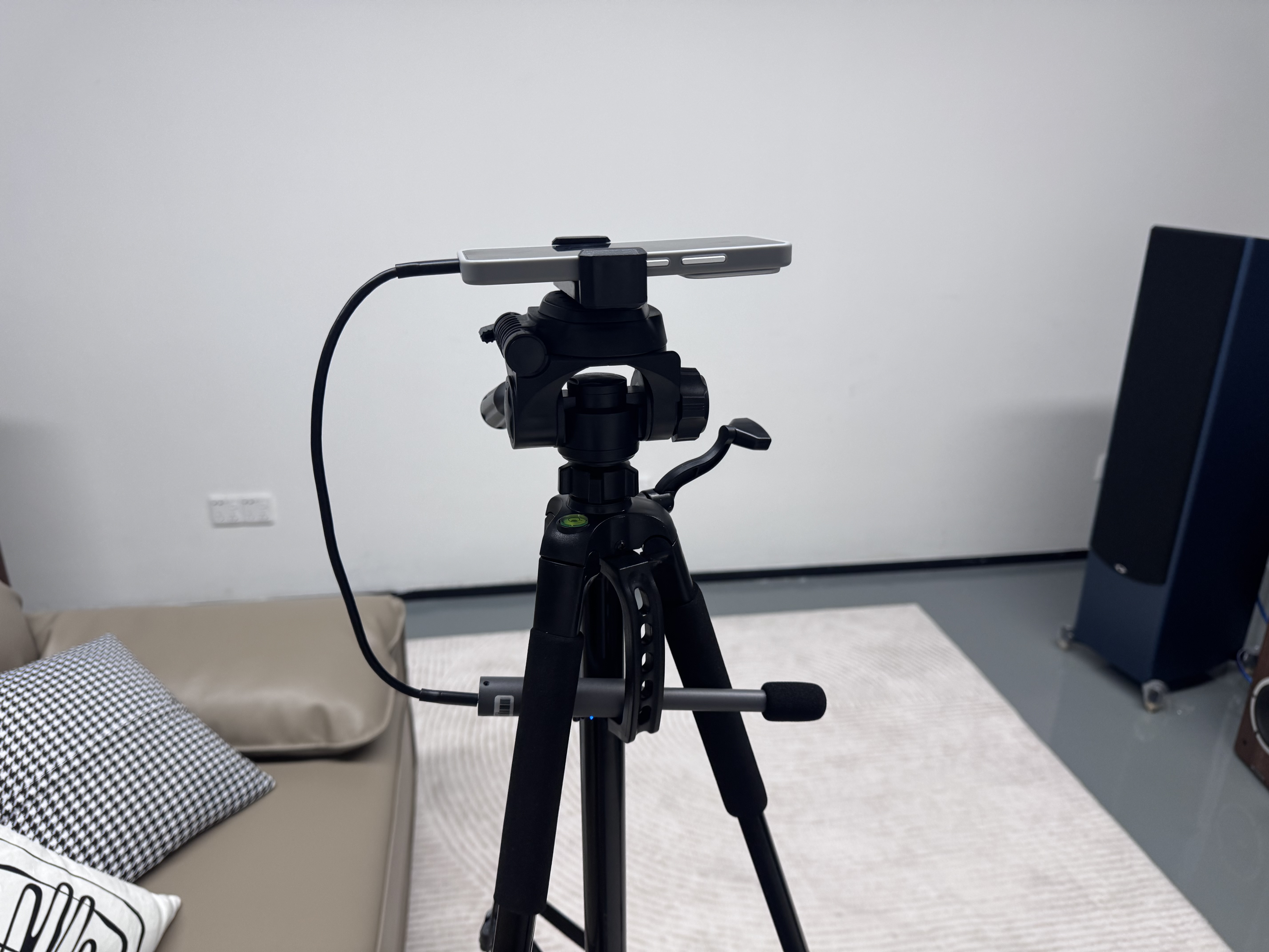 Example phone placement for room-acoustics measurement.