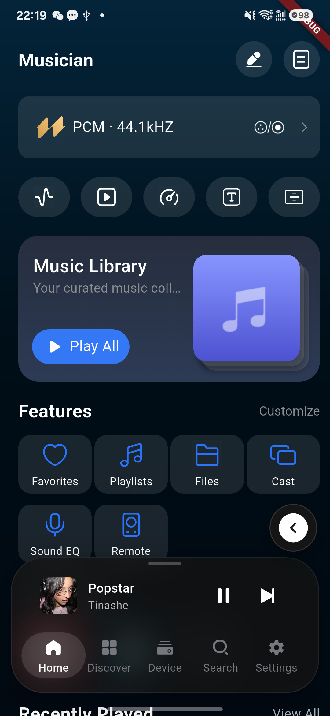 Kaiboer Home dashboard with feature modules.
