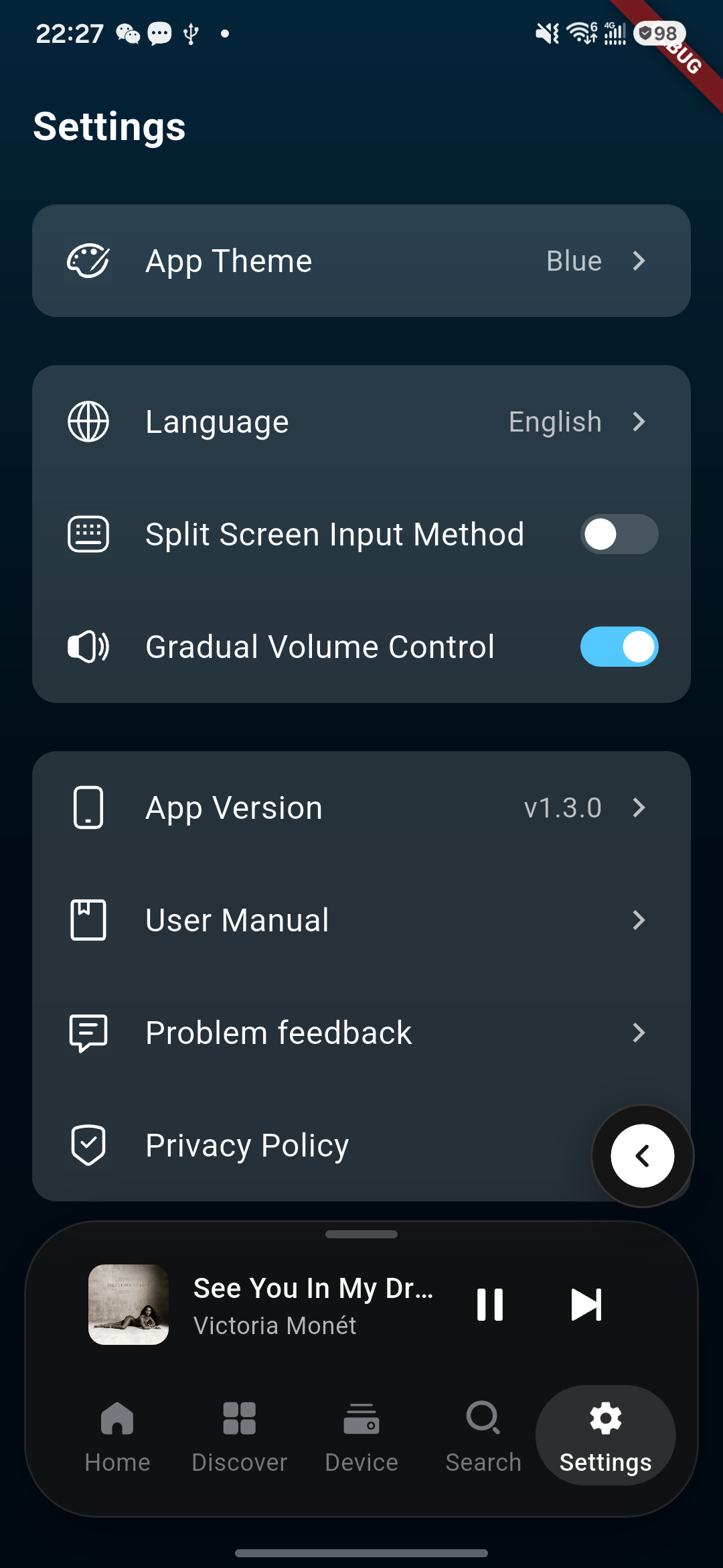 Kaiboer Home Settings tab.